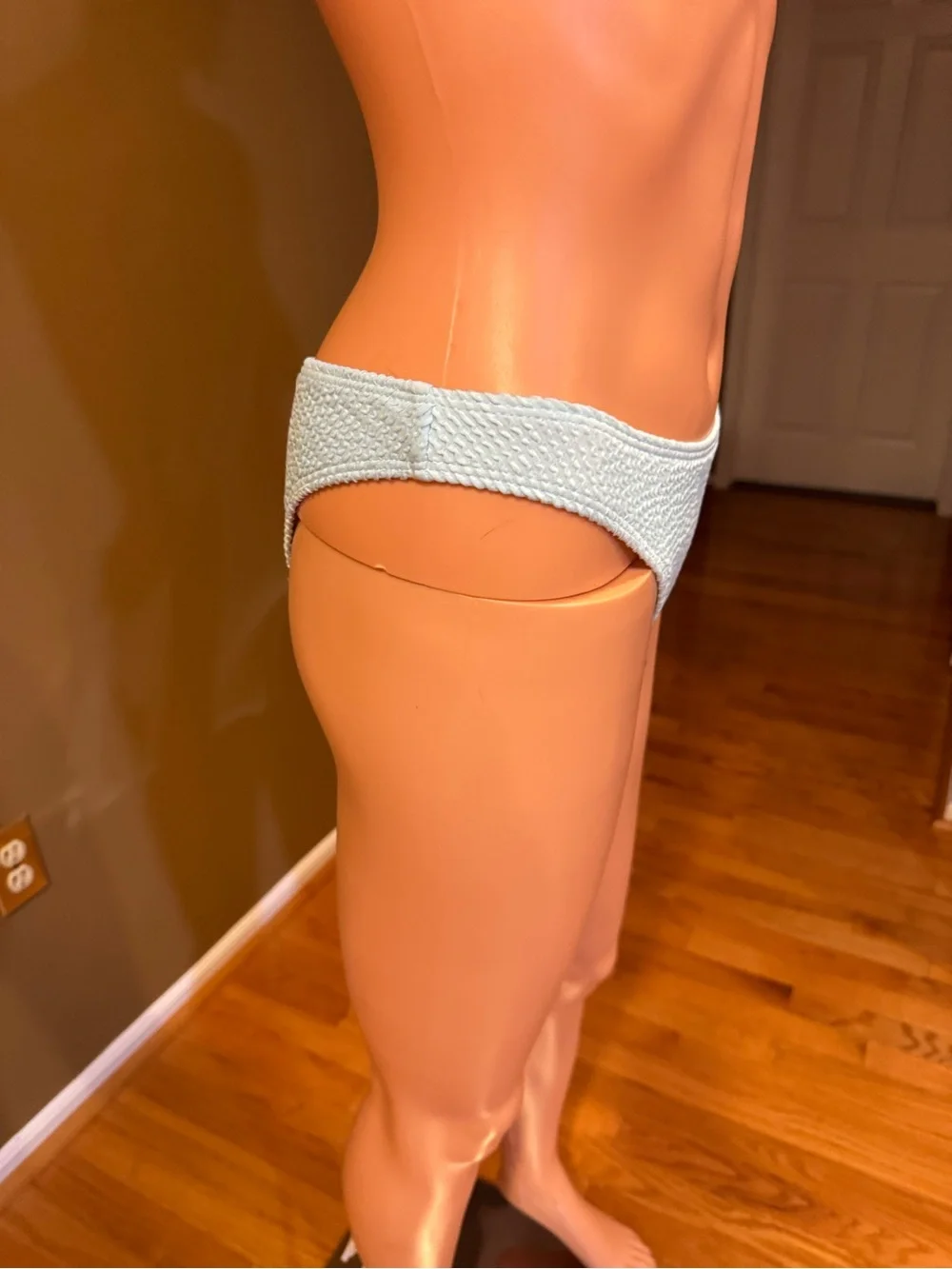 Turquoise Smocked Bikini Bottoms with Stretch